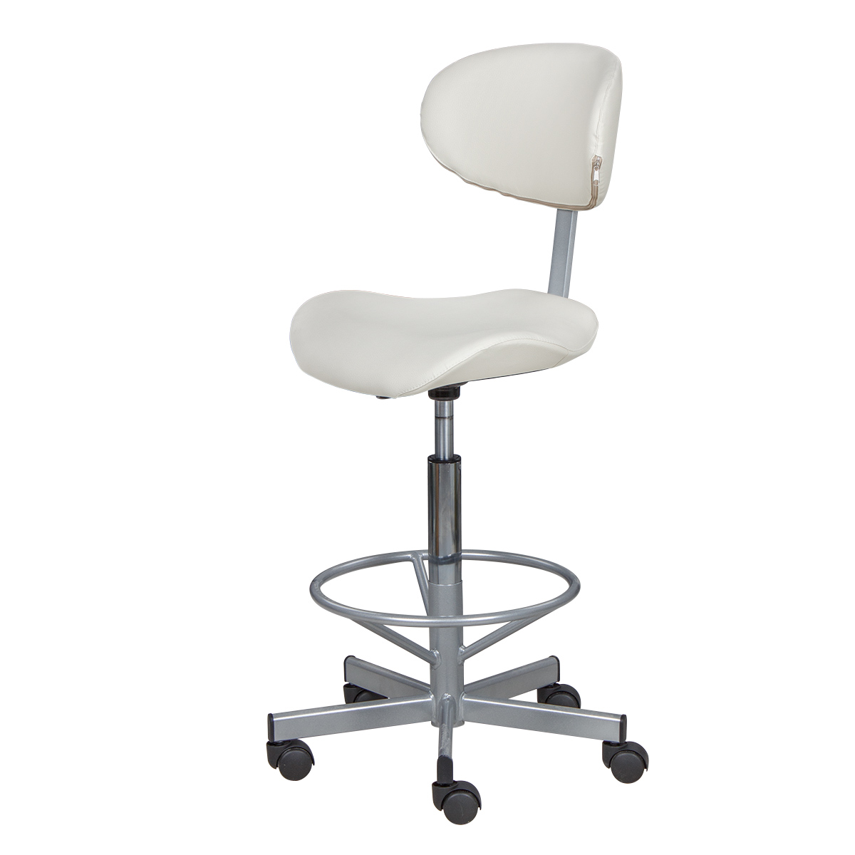 Стул мастера Кейси высокий, пятилучье хром с кольцом