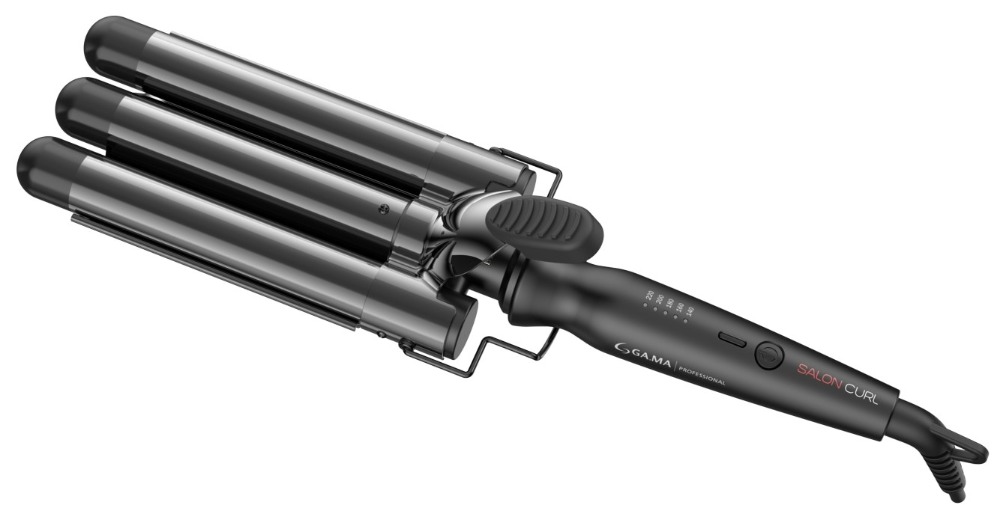 GA.MA Тройные щипцы для завивки волос SALON CURL d.25/25/25 мм., хром-титановое покрытие