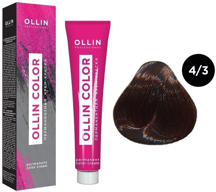 OLLIN COLOR  4/3 шатен золотистый 100 мл Перманентная крем-краска для волос