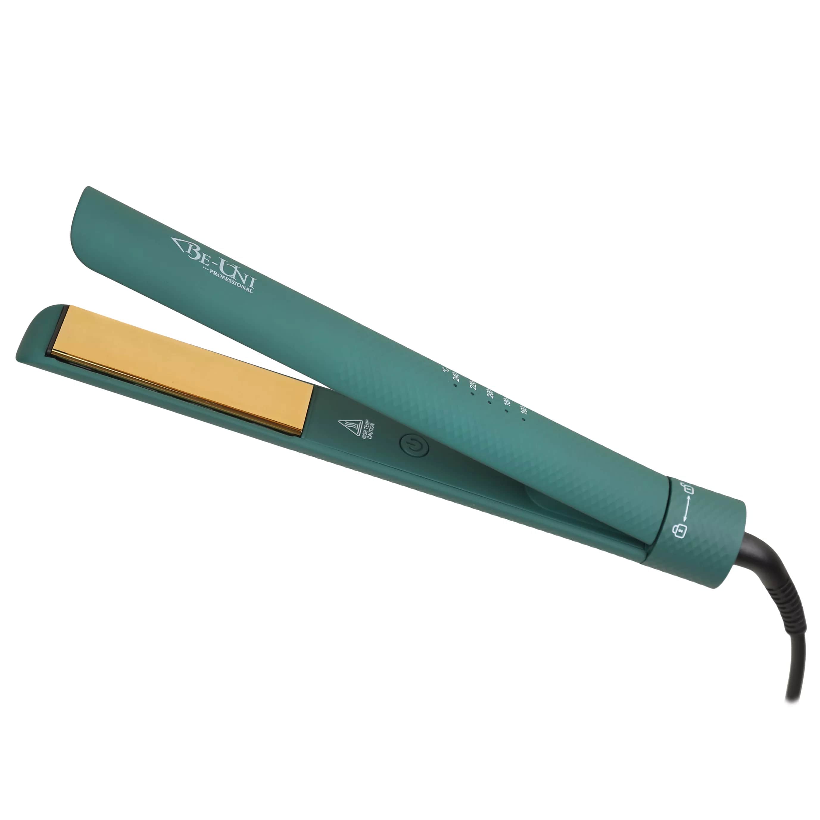 Be-Uni Щипцы-выпрямители с золотым зеркальным титановым покрытием 100*30мм с терморегулятором, 47W