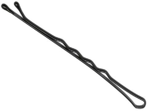 Невидимки карбоновые 70мм черные, волнистые, 24шт/уп.