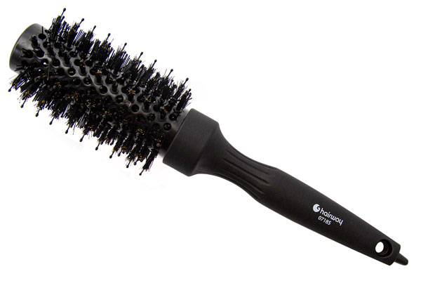 Hairway Термобрашинг Nano Ceramic керамико-ионное покрытие d.32 мм., натуральная щетина+нейлоноые штифты, цвет черный