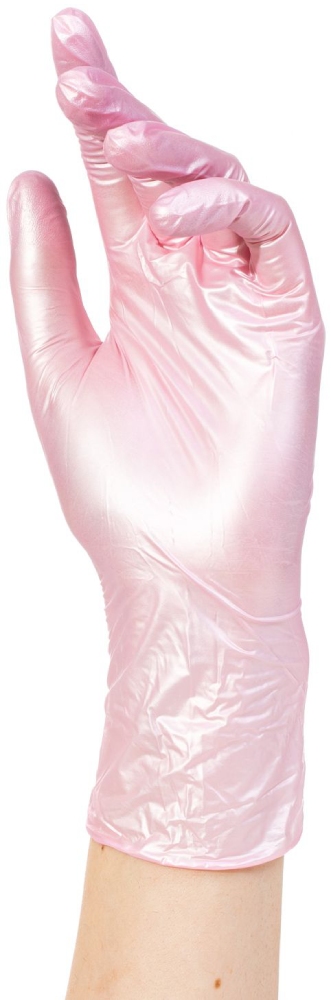 Перчатки однораз.нитриловые Adele розовый перламутр S 50 пар/уп.