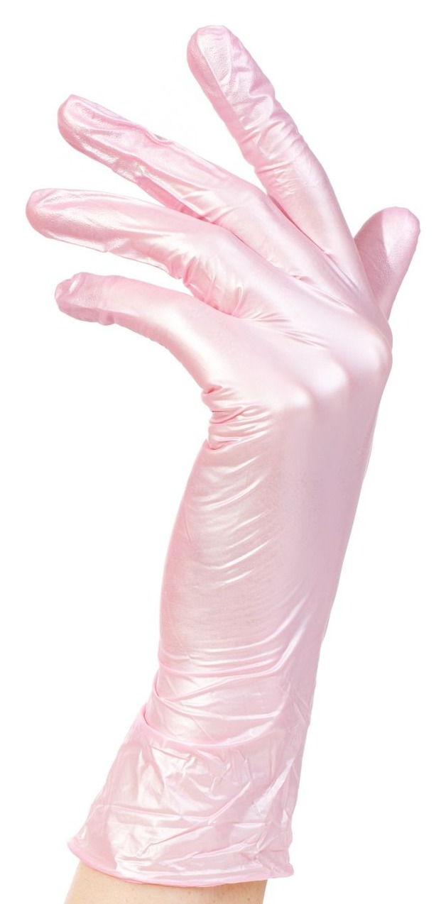 Adele перчатки одноразовые нитриловые розовый перламутр M 5 пар/уп.