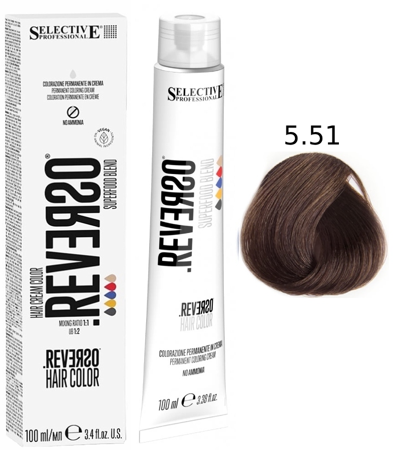 SELECTIVE Reverso Hair Color 5.51 Светло-каштановый "Киноа"