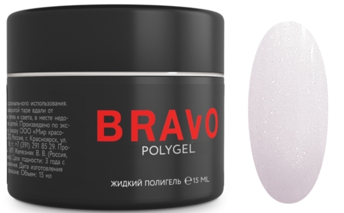 Bravo PolyGel Жидкий полигель №1 с шиммером, 15 мл 
