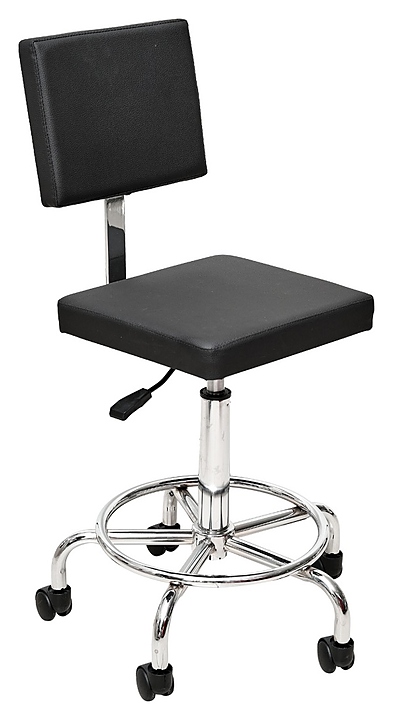 Стул №11 высокий с опорой для ног хром