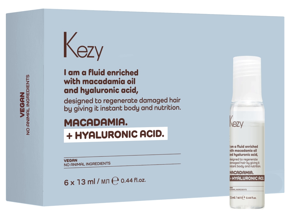 Kezy I am MACADAMIA + HYALURONIC ACID Флюид для восстановления волос 6*13 мл