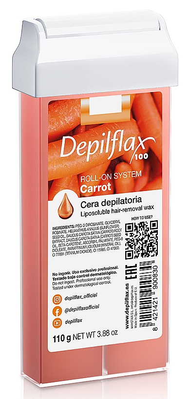 Depilflax Воск в картридже для загорелой кожи Морковный, 110 мл.