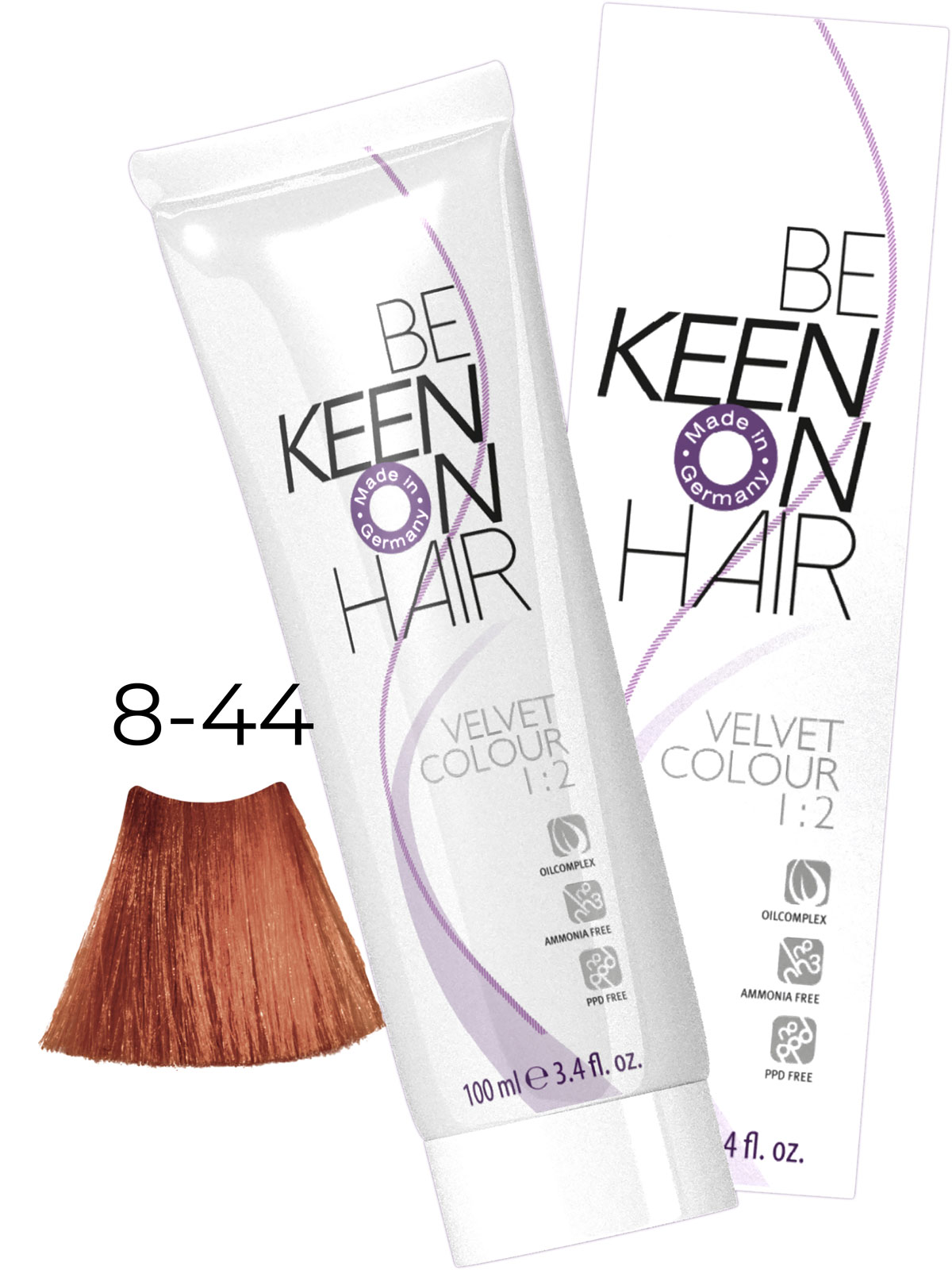 KEEN VELVET COLOUR 8.44 Медно-золотистый блондин/ Blond Kupfer Intensiv, 100 мл, без аммиака