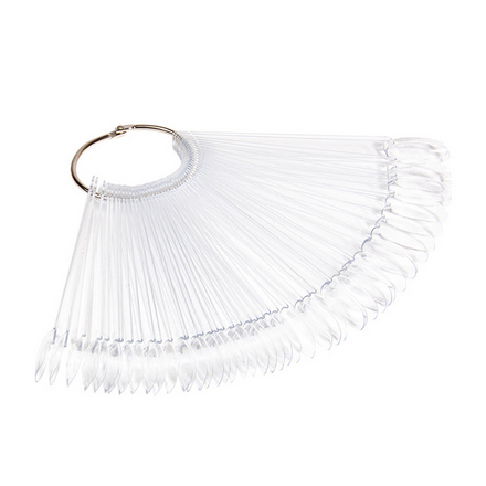 Палитра для лаков "веер", прозрачная 48 шт, круглая форма