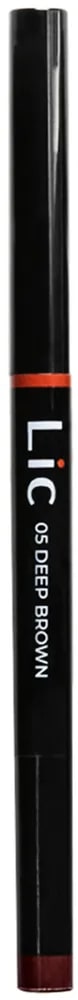 LIC Карандаш механический для бровей с треугольным грифелем 05 Deep brown темно-коричневый