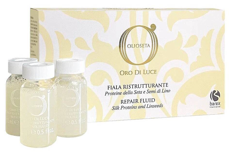 BAREX Olioseta Oro Di Luce Флюид восстанавливающий (Протеины шелка и семя льна), 12х15 мл. 
