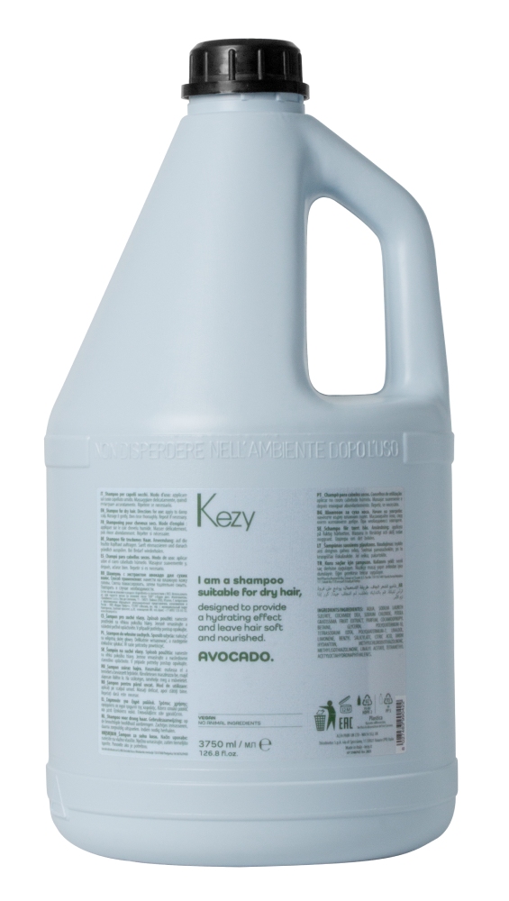 Kezy I am AVOCADO Шампунь с экстрактом авокадо для сухих волос, 3750 мл.