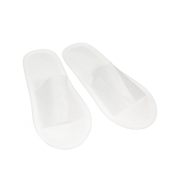 Тапочки "шлепки" одноразовые универсальные с открытым мысом белые (150 пар/уп) - 1 пара