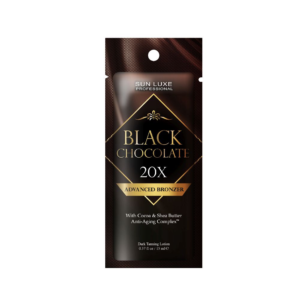 SUN LUXE Крем-ускоритель загара "Black Chocolate 20x" с маслом ши и какао, 15 мл