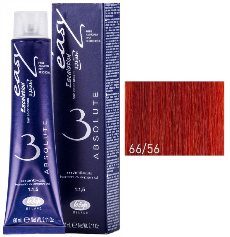 Lisap Absolute 66/56 глубокий темный блондин красный коралл 60 мл