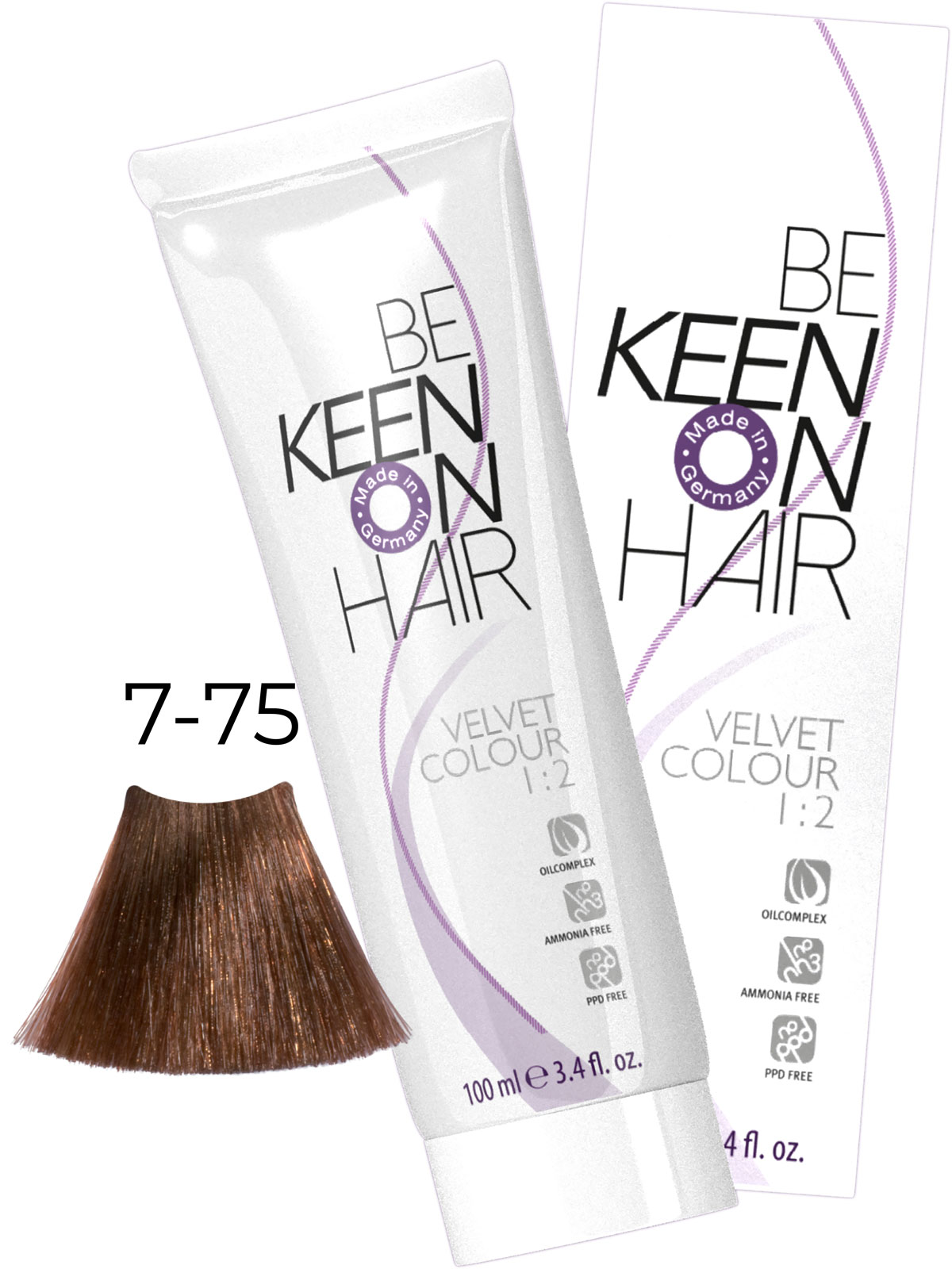 KEEN VELVET COLOUR 7.75 Палисандр/ Mittelblond Braun-Rot (Palisander), 100 мл, без аммиака
