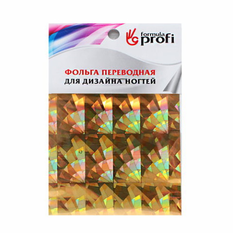 Formula Profi Фольга переводная голографическая, золото Битое стекло 6х12см