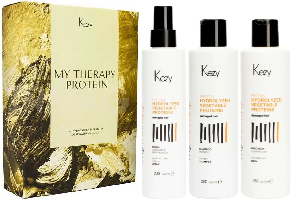 KEZY Набор My Therapy Protein (шампунь 250 мл + маска-филлер 250 мл + мультифункц. крем 200 мл) 