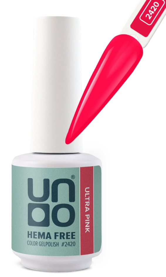 UNO HEMA FREE Гель-лак 2420 Ультра розовый - Ultra Pink, 10 г