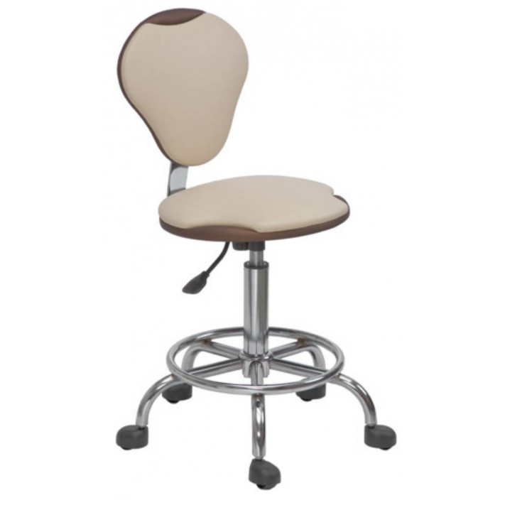 Табурет №10 высокий с опорой для ног хром