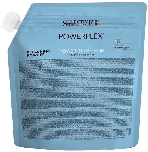 SELECTIVE POWERPLEX Порошок обесцвечивающий высокоэффективный с защитным эффектом500 гр.(пакет)