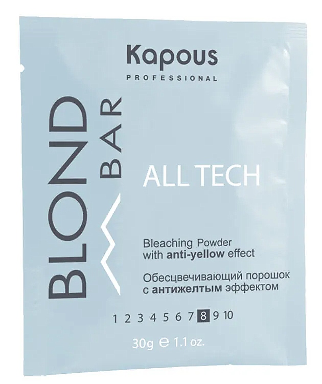 Kapous Blond Bar Обесцвечивающий порошок "All tech" с антижелтым эффектом 30 гр.