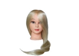 OLLIN Голова-манекен учебная "Блондин" длина волос 60см, 50% натур. + 50% синтет. волосы, штатив в комплекте