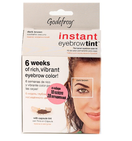 Godefroy Eyebrow Tint Dark Brown Проф краска-тинт для бровей в капсулах, 10 капсул+оксид(тем-кор)