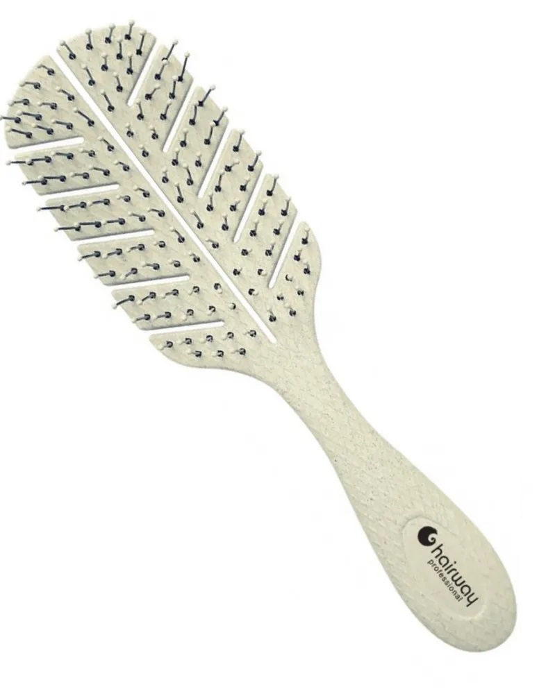 HW Щетка ECO Corn массажная продувная, нейлон.щетина,10 рядов,17 см., бежевая 