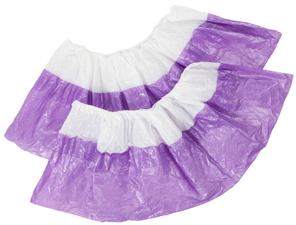 Бахилы полиэтиленовые "Премиум" с двойной подошвой 60 мкр, фиолетовые 50 пар/уп. 