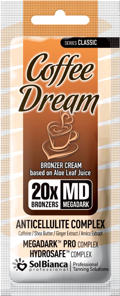 SolBianca Крем "Coffee Dream" с кофеином, маслом Ши, экстракт имбиря, арники и 20-бронзаторами 15 мл