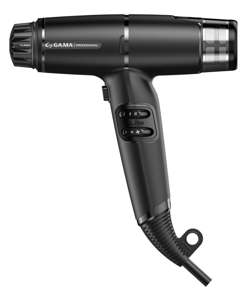 GA.MA Электрофен IQ LITE MAX цвет черный, 2 насадки+диффузор, 1700 Вт., вес 343 гр.