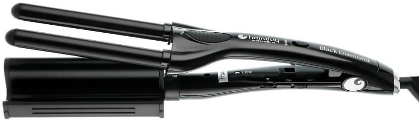 Hairway Плойка-волна Black Diamond 3 в 1 со съемной насадкой, керамик-турмалин, с терморегулятором, 120W