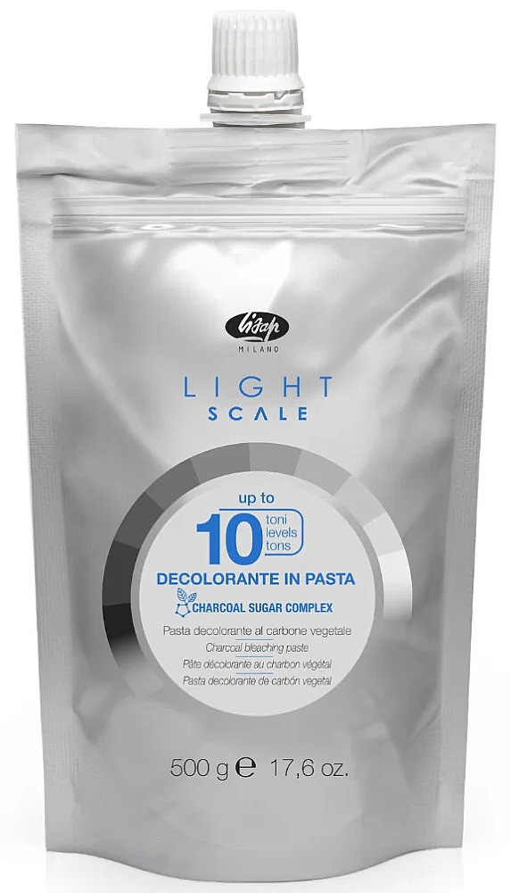 Lisap Light Scale 500гр. Профессиональная черная обесцвечивающая паста для осветления до 10 тонов