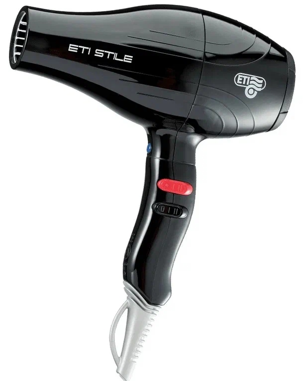 ETI Фен Stile цвет черный, 2400 Вт, 2 насадки, вес 520 гр.