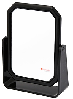 Haiway Зеркало двухстороннее черное пластик., 3-х кратное увеличение