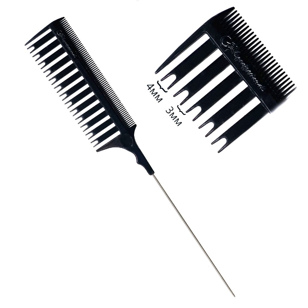 Gera Professional Расческа "Революция" R-1 для мелирования мелких прядей, с мет. хвост., цвет черный