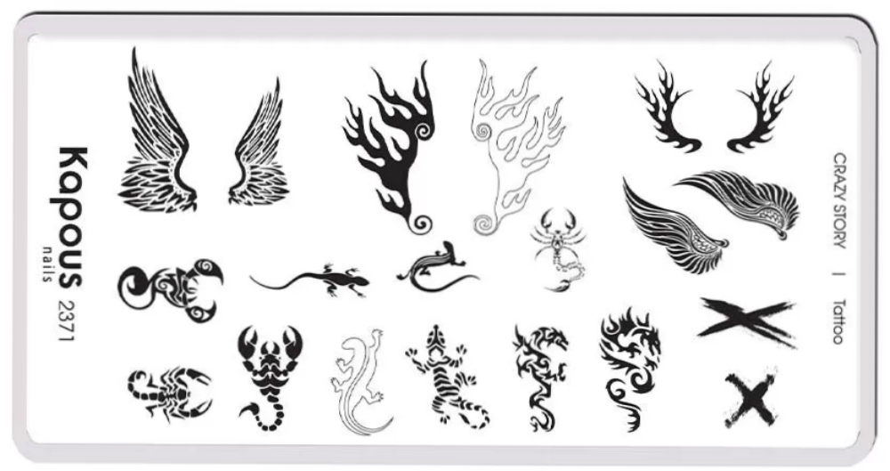 Kapous Nails Пластина для стемпинга "Crazy story" Tatoo