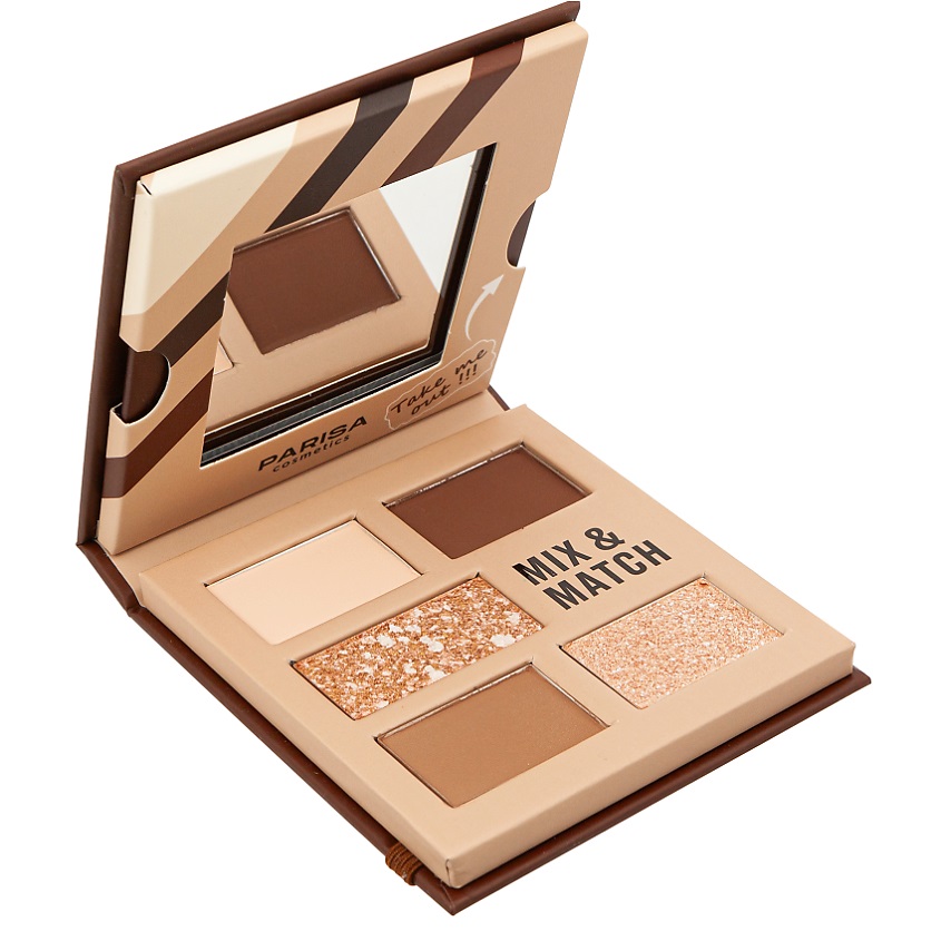 Parisa Набор теней для век C-2305 "Mix&Match" 5 оттенков, тон 1 Brown, 7,2 гр.