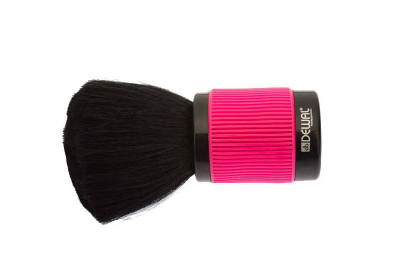 Кисть-сметка из натуральной овечьей щетины, с прорезиненной ручкой, розовая