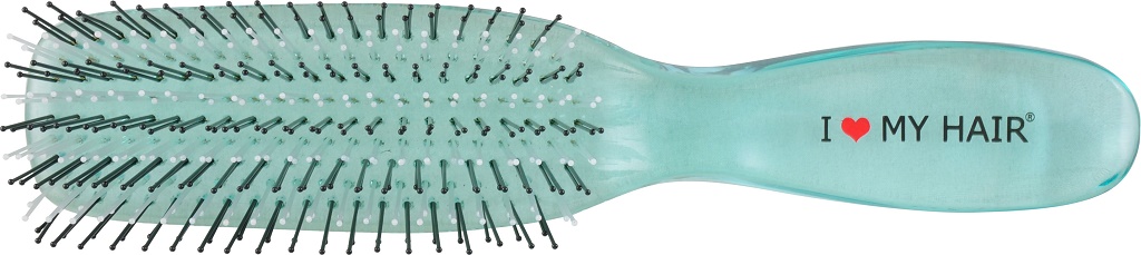 I Love My Hair РУСАЛОЧКА Щетка массаж.зеленая прозрачная мини, пластик, д/мокрых и запутанных волос