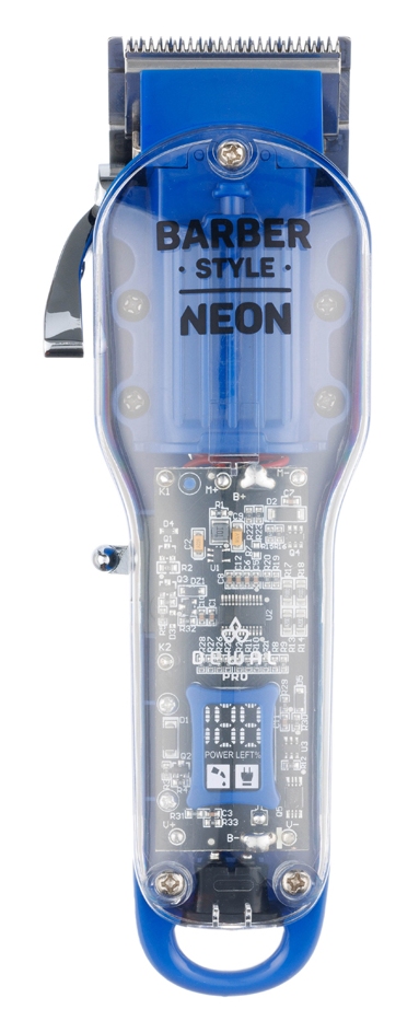 DEWAL Машинка для стрижки STYLE Neon, 1 нож, 6 насадок, аккум./сеть цвет синий