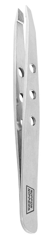 Nippon Nippers Пинцет для бровей. Скошенный край. 96 мм.