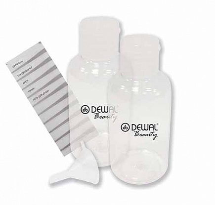 Dewal Дорожный набор баночек (Бутылка 80 мл с крышкой - 2 шт. + воронка)