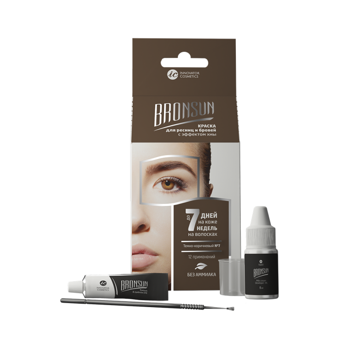 BRONSUN Набор для домашнего окрашивания №7, цвет темно-коричневый.
