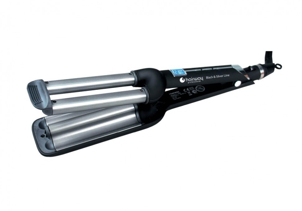 Hairway Плойка-волна Black&Silver Line 16-16-16 мм, 80W