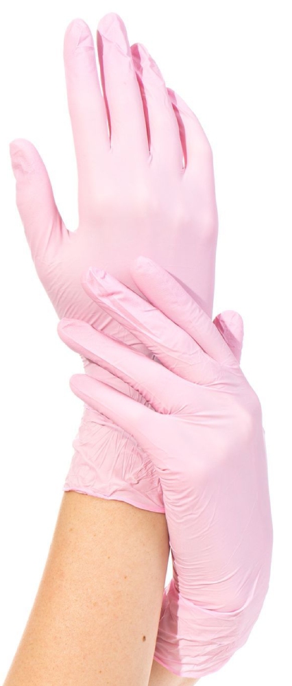 NitriMax перчатки одноразовые нитриловые розовые, 3,8 г. L 50 пар/уп. (Малайзия)