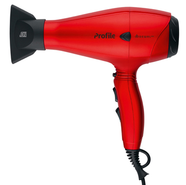DEWAL Фен Profile 2200 с ионизацией, красный, 2200W